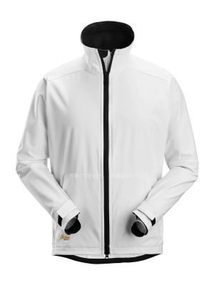 1205 Work Jacket Softshell Windproof Stretch Allroundwork Snickers White 0900 71workx front