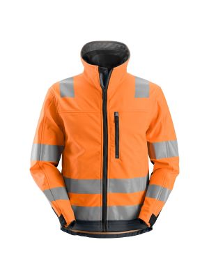 Snickers 1230 AllroundWork, High-Vis Softshell Jacket, Class 3 - Orange/Steel Grey
