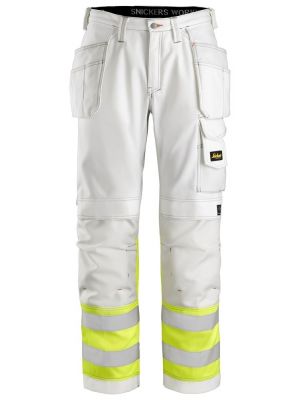 Snickers 3234 Painter’s High-Vis Trousers Class 1 - White
