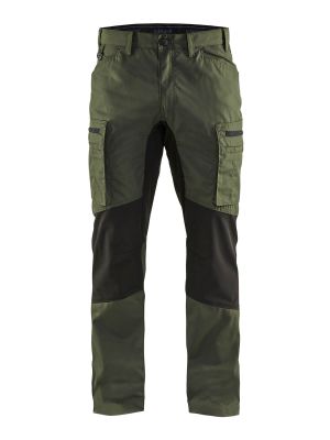 1459-1845 Service Work trousers Stretch Blåkläder Army Green Black 4699 71workx Front