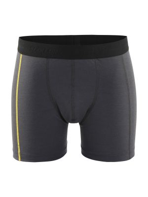 1847-1734 Boxer Shorts XLight - 9835 Dark Grey/Yellow - Blåkläder - front 