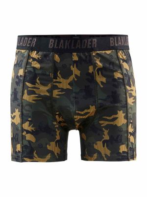 1886-1079 Boxer Shorts 2-Pack - 4599 Dark Olive Green/Black - Blåkläder - front 1