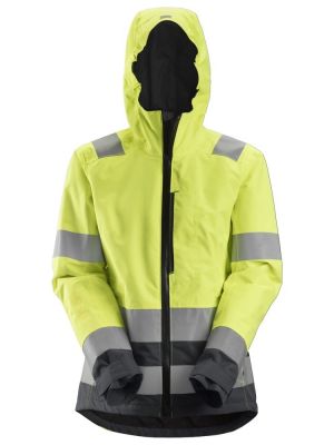 Snickers 1347 AllroundWork, Women's High-Vis Waterproof Shell Jacket, Class 2/3 - High Vis Yellow