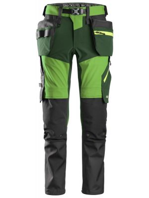 Snickers 6940 FlexiWork, Stretch Work Trousers+ with Holster Pockets - Green