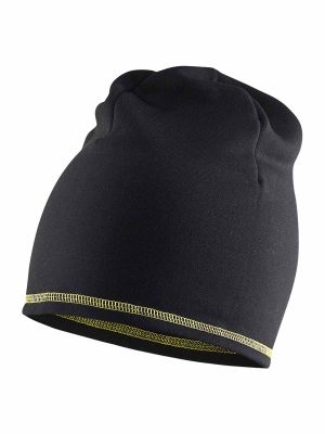 2023-2532 Fleece Hat - 9935 Zwart/Geel - Blåkläder - front