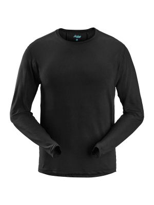 2411 Work T-shirt Long Sleeve Litework UV Black 0400 Snickers 71workx front