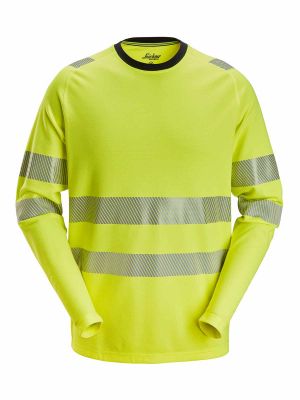 2431 High Vis Work T-shirt Class 3 Snickers Yellow 6600 71workx front