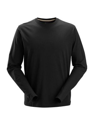 2496 Work T-shirt Long-Sleeve Snickers Black 0400 71workx front