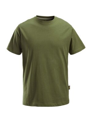 2502 Work T-Shirt Classic Cotton Khaki 3100 Snickers 71workx front