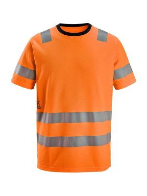 2536 High Vis Work T-shirt Class 2 Snickers Orange 5500 71workx front