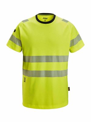 2539 High Vis Work T-shirt Class 2 Snickers Yellow 6600 71workx front