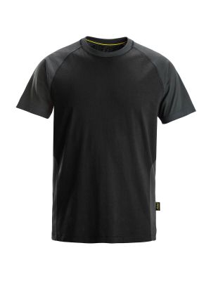 2550 Work T-shirt Two Tone Snickers Black Steel Grey 0458 71workx front