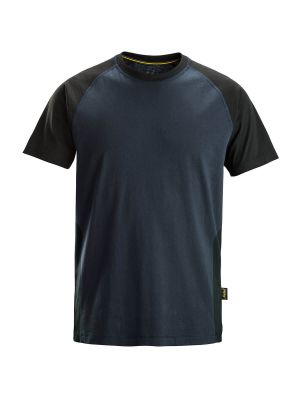 2550 Work T-shirt Two Tone Snickers Navy Black 9504 71workx front