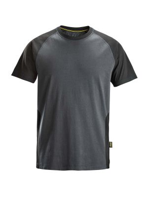 2550 Work T-shirt Two Tone Snickers Steel Grey Black 5804 71workx front