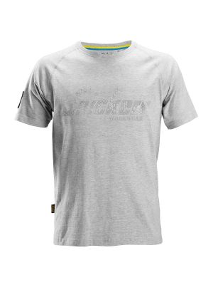 2580 Work T-shirt 3D Logo Grey Melange 2800 Snickers 71workx front