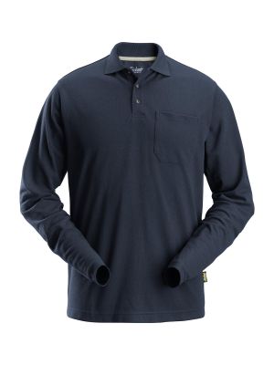 2608 Work Polo Long Sleeve Snickers Navy 9500 71Workx Front