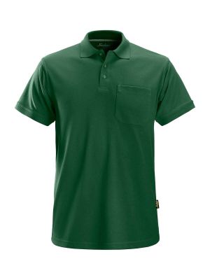 2708 ​​Work Polo with Pocket Classic Forest Green 3900 Snickers 71workx front