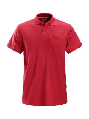 2708 ​​Work Polo with Pocket Classic Chili Red 1600 Snickers 71workx front