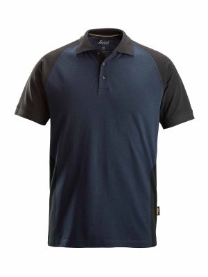 2750 Work Polo Shirt Two-Coloured Snickers Navy Black 9504 71workx front