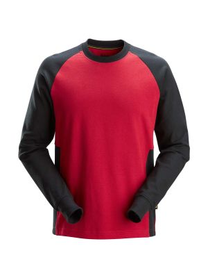 2840 Work Sweater Two-Tone Snickers 71workx Chili Red Black 1604 front  