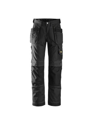 Snickers 3213 Craftsmen, Work Trousers Rip Stop with Holster Pockets - Black