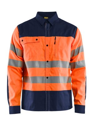 3255-1817 High Vis Work Shirt 5389 Orange/Navy Blåkläder 71Workx Front
