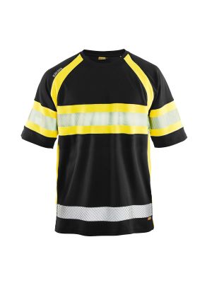 UV Polo Shirt High Vis 3337 Zwart/High Vis Geel - Blåkläder