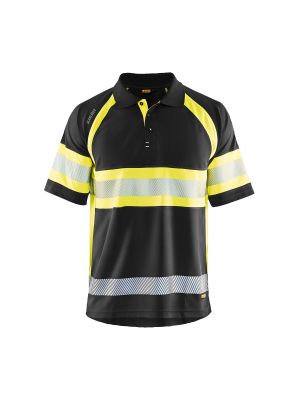 UV Polo Shirt High Vis Class 1 3338 Zwart/High Vis Geel - Blåkläder