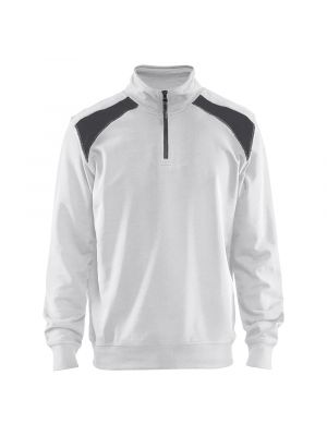 Blåkläder 3353-1158 Sweatshirt Half-Zip - White/Dark Grey