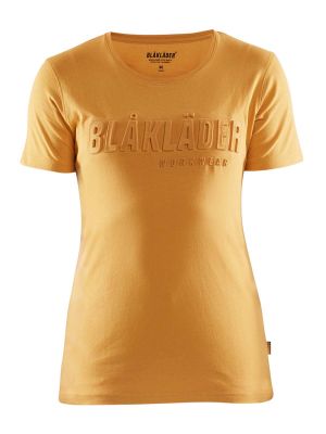 34311042 Women's Work T-Shirt 3D Logo Honey Gold 3709 Blåkläder 71workx front