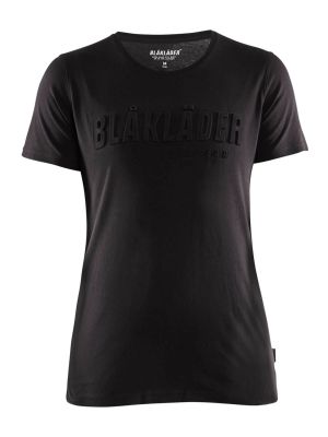 34311042 Women's Work T-Shirt 3D Logo Black 9900 Blåkläder 71workx front