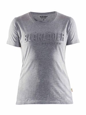 34311043 Women's Work T-Shirt 3D Logo Grey Melange 9000 Blåkläder 71workx front