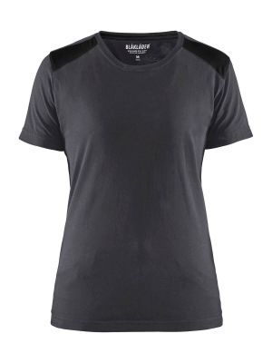 34791042 Women's Work T-shirt Two Tone Medium Grey 9699 Blåkläder 71workx front