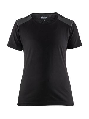 34791042 Women's Work T-shirt Two Tone Black Grey 9998 Blåkläder 71workx front