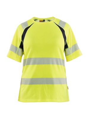 Blåkläder Work T-Shirt High Vis 3503-2537 Women's High Vis Yellow Black 3399 71workx Front