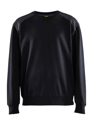 3580-1158 Work Sweater Two Colour Cotton Black Grey 9996 Blåkläder 71workx front
