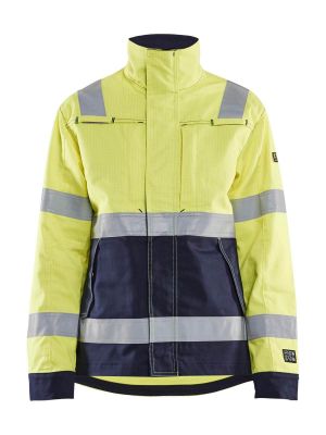 40911514 Women's Multinorm Work Jacket Hi Vis Yellow Navy 3389 Blåkläder 71workx front