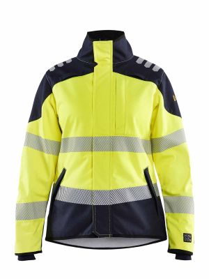 4448-1560 Women's Multinorm Softshell Jacket Blåkläder Navy High Vis Yellow 3389 71workx Front