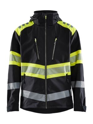 4494-2513 High Vis Work Jacket Softshell 9933 Black/Yellow Blåkläder 71Workx Front