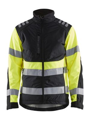 4497-2513 High Vis Work Jacket Softshell 9933 Black/Yellow Blåkläder 71Workx Front
