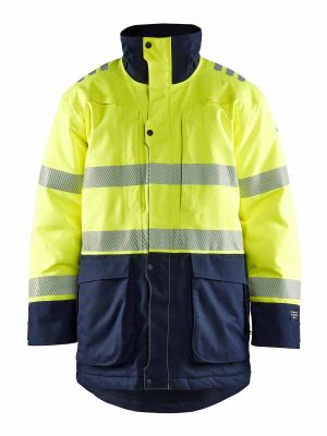 4527-1534 Work Jacket Multinorm Blåkläder High Vis Yellow Navy 3389 71workx Front
