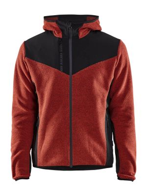 5940-2536 Work Jacket Softshell Knitted 5999 Red/Black Blåkläder 71Workx Front