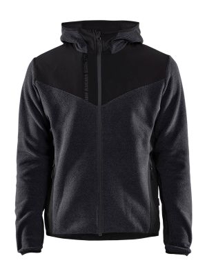 5940-2536 Work Jacket Softshell Knitted 9799 Dark Grey/Black Blåkläder 71Workx Front