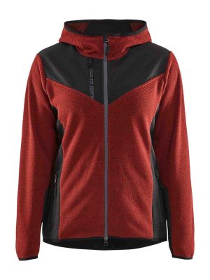 59412536 Women's Work Jacket Softshell Knitted Red 5999 Blåkläder 71workx front
