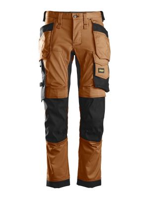 6241 Work Trousers Holster Pocket Stretch Allroundwork Brown 1204 Snickers 71workx front