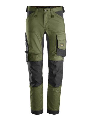 6341 Work Trousers Stretch Allroundwork Khaki Green 3104 Snickers 71workx front