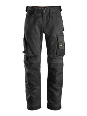 6351 Work Trousers Stretch AllroundWork Black 0404 71workx Snickers front