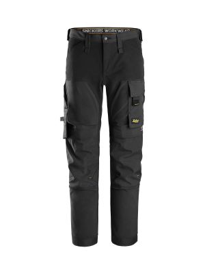 6375 Work Trousers Stretch 4-Way Snickers 71workx Black 0404 front 