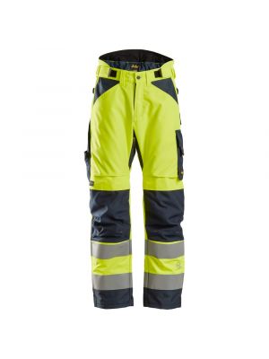 Snickers 6639 AllroundWork, High-Vis 37.5 Insulated Trousers+, Class 2 - Yellow/Navy