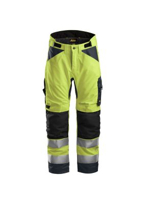 Snickers 6639 AllroundWork, High-Vis 37.5 Insulated Trousers+, Class 2 - Yellow/Steel Grey